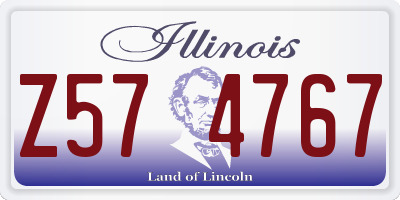 IL license plate Z574767