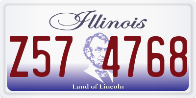 IL license plate Z574768