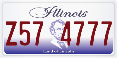 IL license plate Z574777