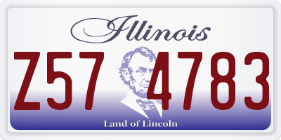 IL license plate Z574783