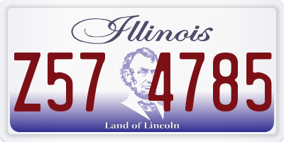 IL license plate Z574785