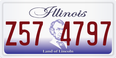 IL license plate Z574797