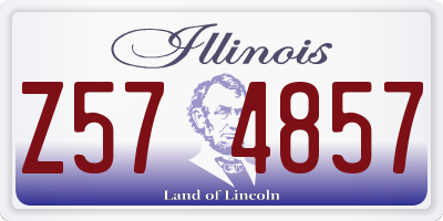 IL license plate Z574857