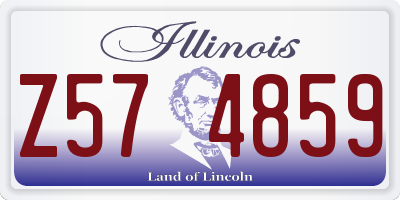 IL license plate Z574859