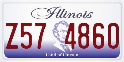 IL license plate Z574860