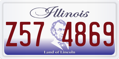 IL license plate Z574869