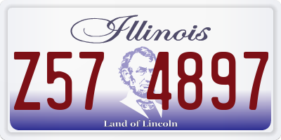 IL license plate Z574897
