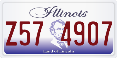 IL license plate Z574907