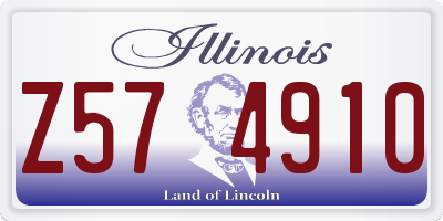 IL license plate Z574910