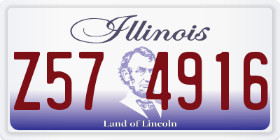 IL license plate Z574916