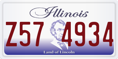 IL license plate Z574934