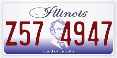 IL license plate Z574947