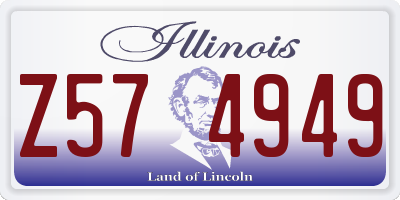IL license plate Z574949