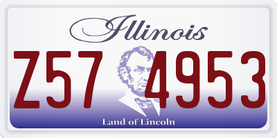 IL license plate Z574953