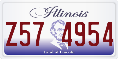 IL license plate Z574954