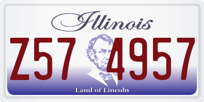 IL license plate Z574957