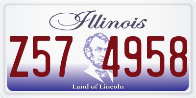 IL license plate Z574958