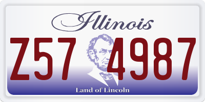 IL license plate Z574987