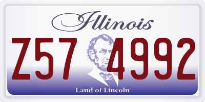 IL license plate Z574992