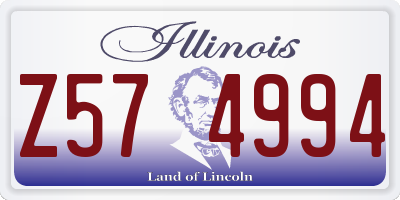 IL license plate Z574994
