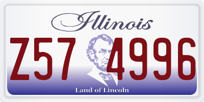 IL license plate Z574996