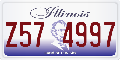 IL license plate Z574997