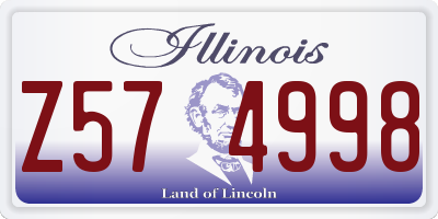 IL license plate Z574998