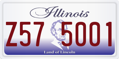 IL license plate Z575001