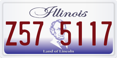 IL license plate Z575117