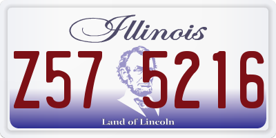 IL license plate Z575216