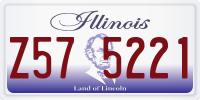 IL license plate Z575221