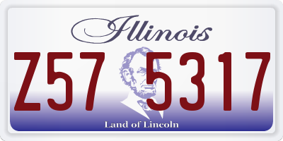 IL license plate Z575317