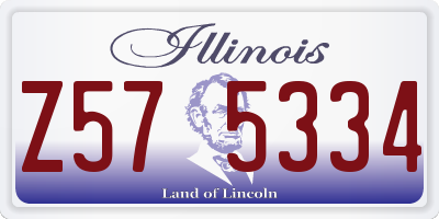 IL license plate Z575334