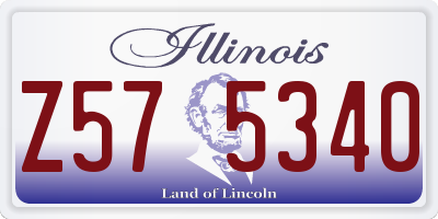 IL license plate Z575340