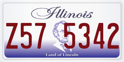 IL license plate Z575342