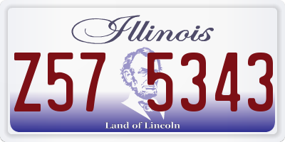 IL license plate Z575343