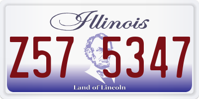 IL license plate Z575347