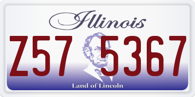 IL license plate Z575367