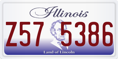 IL license plate Z575386