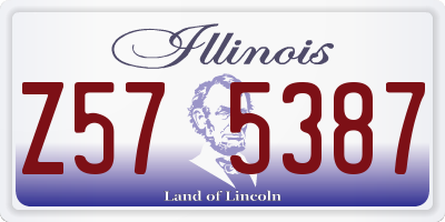 IL license plate Z575387
