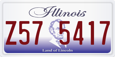 IL license plate Z575417