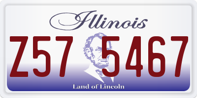 IL license plate Z575467