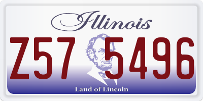 IL license plate Z575496