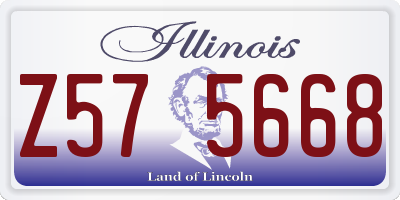 IL license plate Z575668