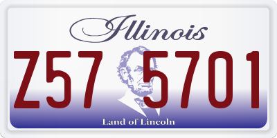 IL license plate Z575701