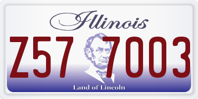 IL license plate Z577003
