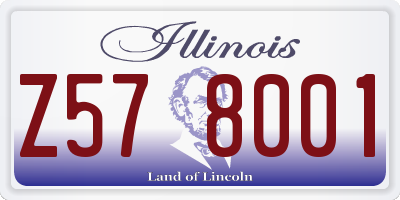 IL license plate Z578001