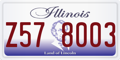 IL license plate Z578003