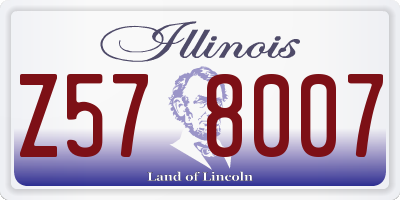 IL license plate Z578007