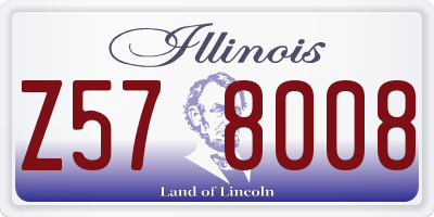 IL license plate Z578008